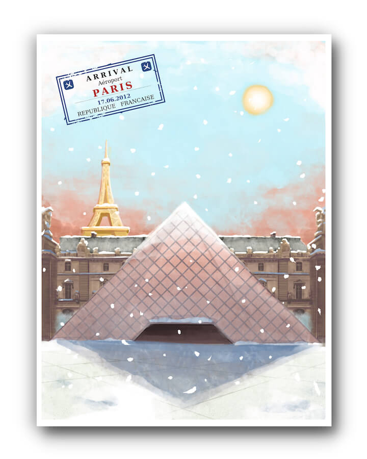 Paris Snow Poster